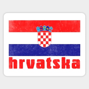 Hrvatska / Croatian Faded Style Flag Design Magnet